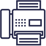 Fax machine icon representing fax communication