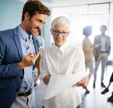 Creative business people collaborating on a project in an office