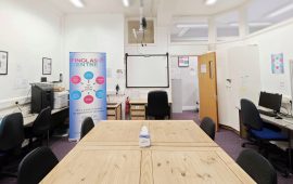 Meeting room at The Finglas Centre with table and chairs
